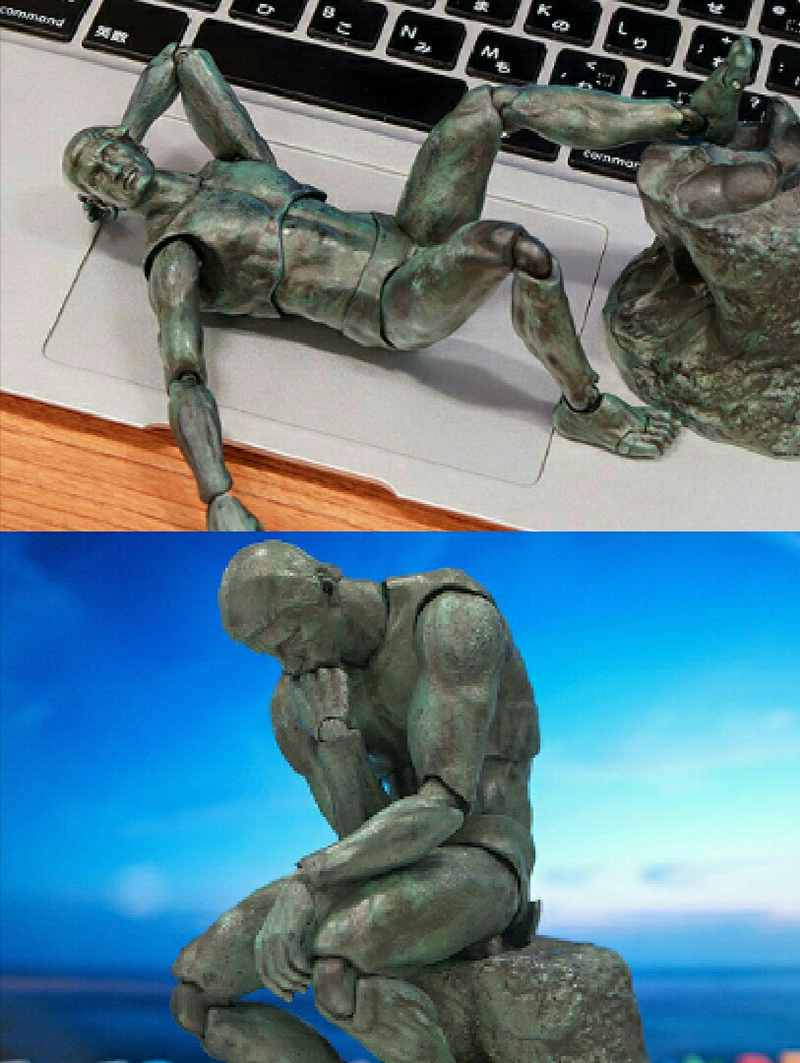 Illustration for article titled A fully articulated & posable 'THE THINKER' figure... *not* a statue.